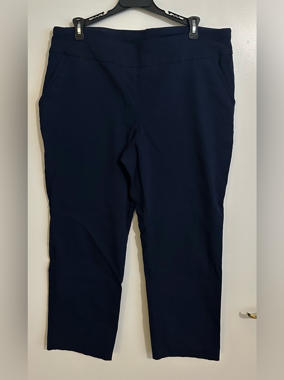 Allison Daley Navy Pull-On Crop Slim Pants